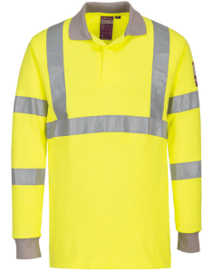 FR77 FR Anti-Static Hi-Vis L/S Polo Shirt